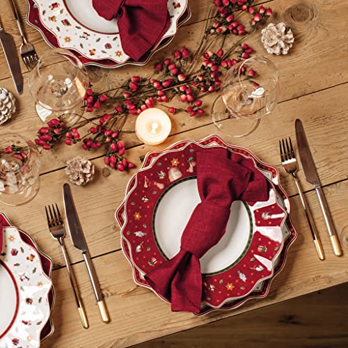 Villeroy & Boch Toy's Delight Christmas Dinner Plate Red 11.5in - Festive Porcelain