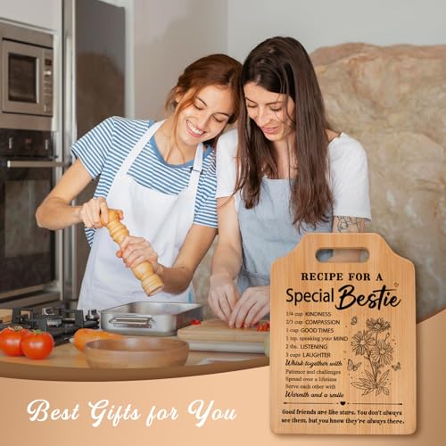 Bestie Gifts for Women - Friendship Cutting Board, Milcier 12x8.7 Inch