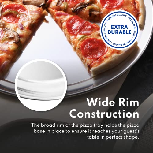 Silver Aluminum Pizza Pan 16-Inch Pack of 6 - Commercial-Grade Bakeware