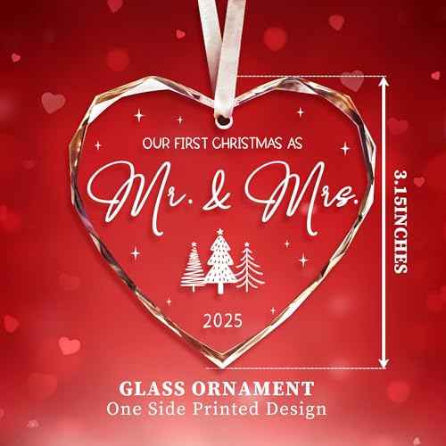 Wedding Gift for Couples 2025, First Christmas Married Ornament 2025, Mr and Mrs Gifts,Bridal Shower Gift,Just Married Ornament, Wedding Ideas for Newly Bride,Future Mr Mrs