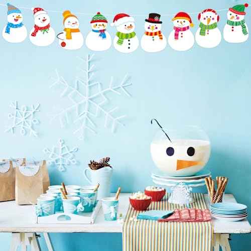 45 Pcs Snowmen Cutouts for Bulletin Board - Winter Classroom Christmas Party Decoration
