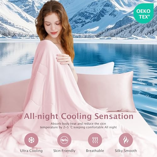 BEAUTEX Queen Size Cooling Comforter for Hot Sleepers - Pink