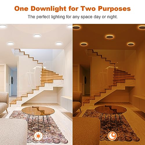 6 Pack ZYC Recessed LED Ceiling Lights 6 Inch Dimmable Night Light 5 CCT