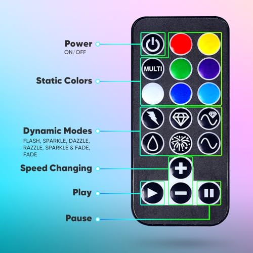 RGB 50FT Connectable LED Rope Light Waterproof Outdoor Decor with Remote