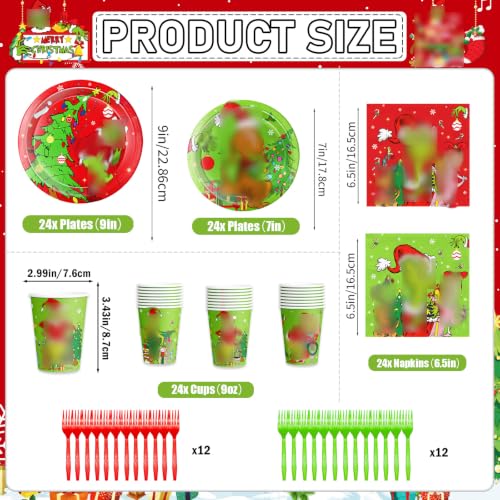 Christmas Party Plates and Napkin Set - 120pcs Holiday Dinnerware Assortment