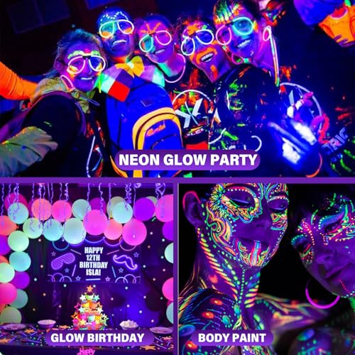 Rechargeable 20W LED Black Light 395nm for Neon Glow Party, Cordless UV Floodlight - Variation 2