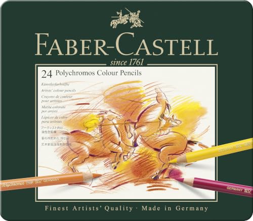 Polychromos Artist Color Pencils Set - 24 Colors, Water-Resistant, Premium Quality - Single Variation
