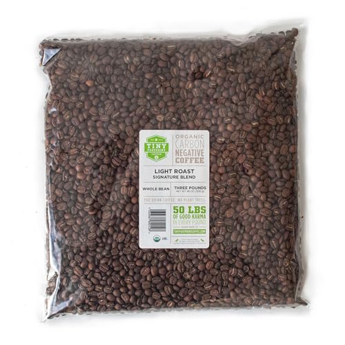 Tiny Footprint Coffee Organic Light Roast Whole Bean Coffee 3lbs - Carbon Negative & USDA Organic