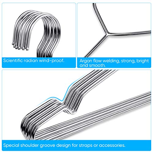 Fayleeko 50 Pack Stainless Steel Wire Hangers 16.5 Inch Heavy Duty Space Saving