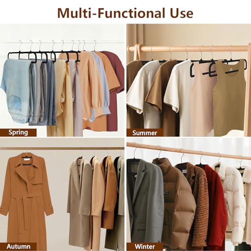 Besslly 50 Pack Black Velvet Non-Slip Pants Hangers, Space Saving & Slim Design