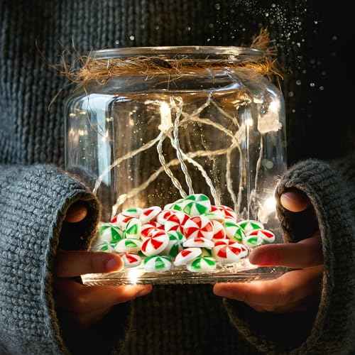 Giegxin 120 Pcs Christmas Candy Cane Mini Fake Candy DIY Craft Supplies Resin Peppermint Ornaments for Christmas DIY Garden Accessories Xmas Phone Case Making Decoration