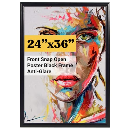 24x36 Inch Poster Frame - Black Snap Front Display with Anti-Glare Cover - Variation of THIS listing