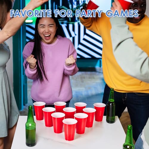 Lilymicky 240 Pack Red Plastic Cups 16 oz Disposable Party Cups - Vibrant & Durable
