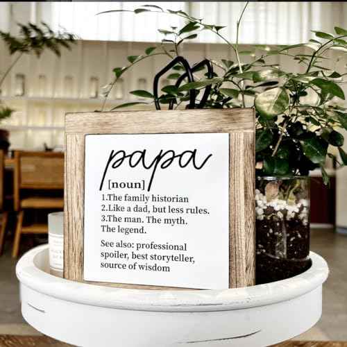 Papa Definition Sign Gift for Grandpa, Wooden Box Signs for Home Decor, Farmhouse Home Table Decor, Father's Day Gift for Papa, Grandpa Gift Idea for Christmas Thanksgiving, Grandpa Nickname Sign