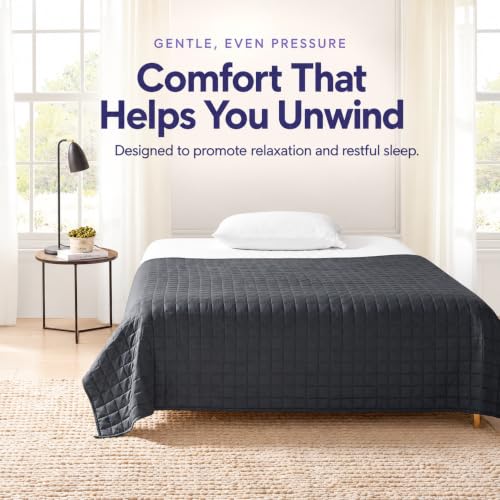 YnM Exclusive Microfiber Dark Grey Weighted Blanket 20lbs, 60x80 inches