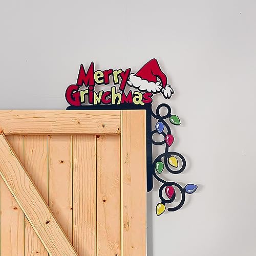 Jxueych D/Right Christmas Door Corner Decor – Funny Wooden Home & Holiday Decor