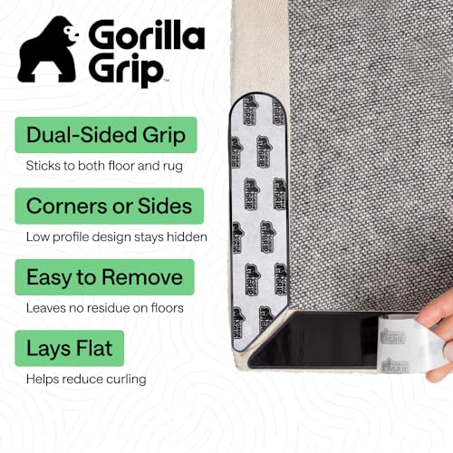 Rectangular Gorilla Grip Extra Long Rug Grippers - 24 Pack for Hardwood Floors