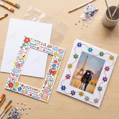 8x10 Photo Mat Set - 50 White Picture Frames for 5x7 Prints with Backings & Bags - Variation of THIS listing