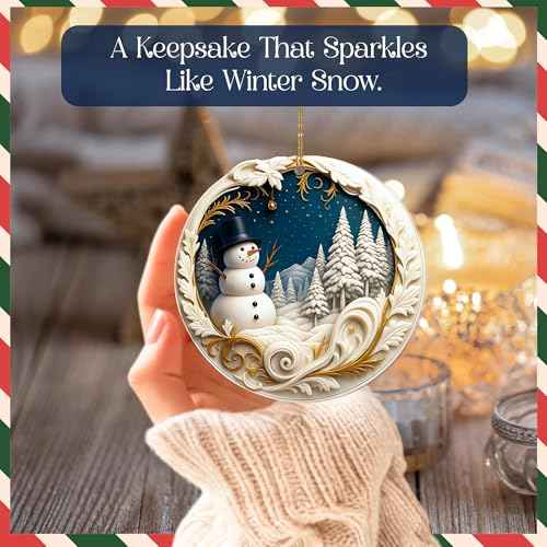 2025 Christmas Ornament ? Dated Snowman Acrylic Decoration for Tree & Home ? Collectible Holiday Decor Keepsake ? Cute Navidad 2025 Ornament ? Christmas Ornaments Clearance