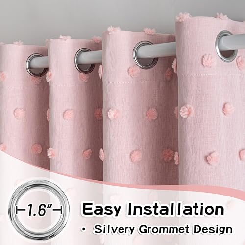 Pink Girls Blackout Curtains 52"W x 84"L Set of 2 - Kids Bedroom Window Drapes