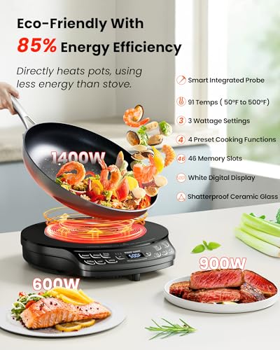 Nuwave PIC Diamond Portable Induction Cooktop with Probe, 100°F-500°F
