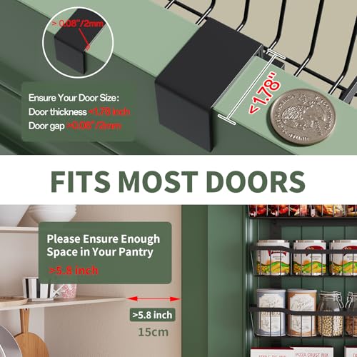 Eastherry Black 8-Tier Over The Door Pantry Organizer with Adjustable Baskets