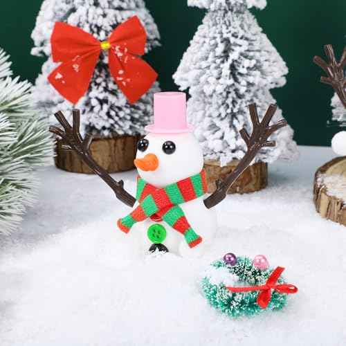 100Pcs Mini Christmas Snowman Hand, Mini Twigs Deer Antlers Shaped Tree Branches Snowman Crafts Kit for Winter Decorations
