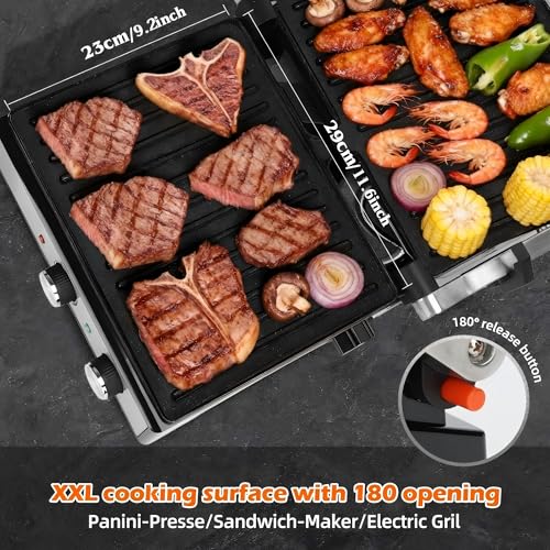 KEINVE 4-Slice Large Sandwich Maker Panini Press with Temp & Time Control Variation of 4 Slice(Temp & Time Control)
