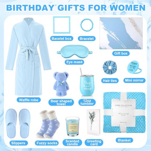 Sieral Blue Plain 14-Piece Birthday Gift Set for Women - Care & Relaxation