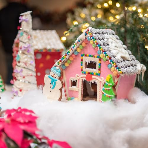 Christmas Fake Snow Decor, Artificial Cotton Snow, White Faux Fluffy Winter Decorations for Village Display, Nativity Set, Xmas Tree and Crafts (5.6oz/ 160g)