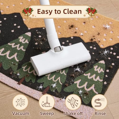 TYUU Christmas Door Mat 2' x 3' Green Trees Welcome Mat Front Door