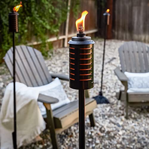 TIKI Horizon 2 Pack Outdoor Torches - Weather-Resistant 3-in-1 Garden & Patio Lighting