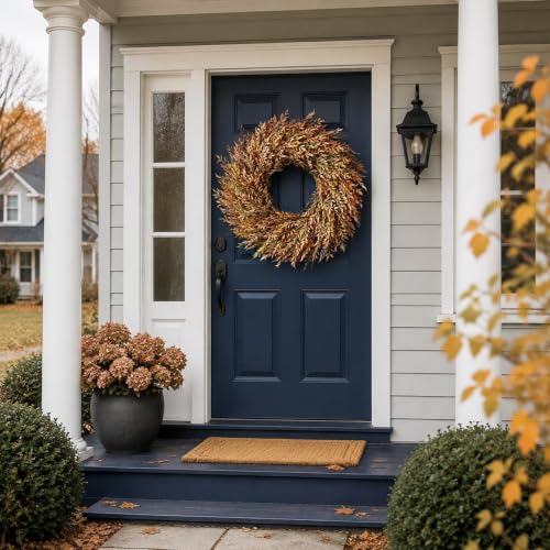 Artificial Fall Nandina Wreath 26 Inch for Front Door Decoration - Orange Green