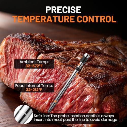 Wireless Bluetooth Meat Thermometer with Dual Probes and App Monitoring