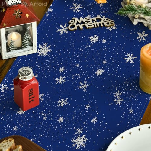 Artoid Mode Snowman Christmas Table Runner 13 x 36 in – Blue