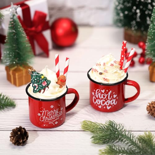 Jingmore 2 Pcs Christmas Coffee Bar Decor with Faux Whipped, 2.4 x