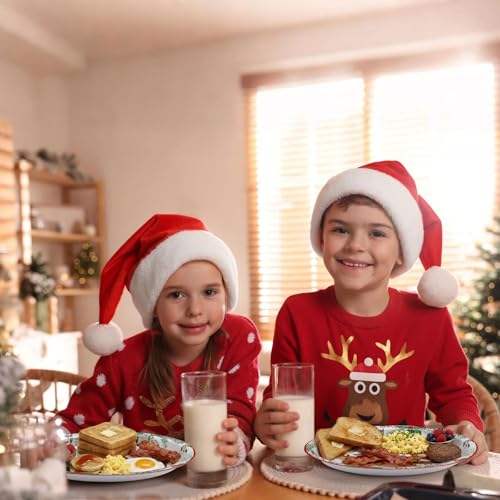 Santa on the Way 100 Pcs 9x11in Christmas Paper Plates Oval – 100 Count Bowl-Style Dinnerware