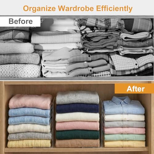 SortNStore Shelf Dividers 12-Inch Tall x 12-Inch Deep - 8-Pack Closet Organizer