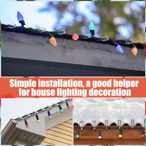 Tandefio 150 Pcs Aluminum Christmas Light Clips Gutter Hangers - Weatherproof