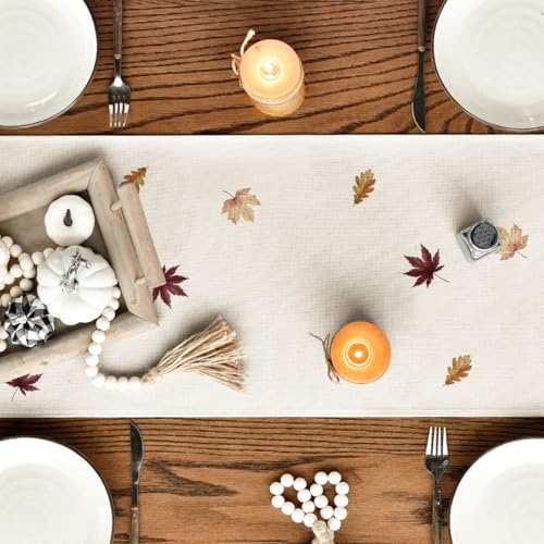 Artoid Mode 13 x 120 Inch Fall Table Runner Beige Polyester Home Decor
