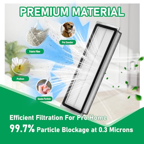 L10 Ultra Replacement Accessory Kit for Dreame Robot Vacuum - Rubber Brushes, Mop Pads, HEPA Filters
