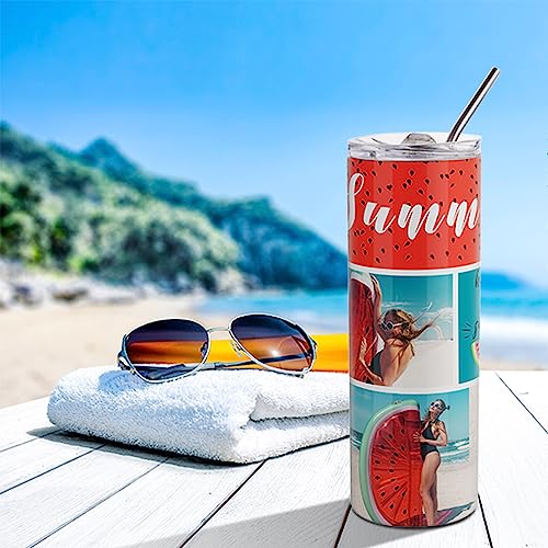 24 Pack Sublimation Tumblers 20 OZ Straight Skinny Stainless Steel Bulk Set