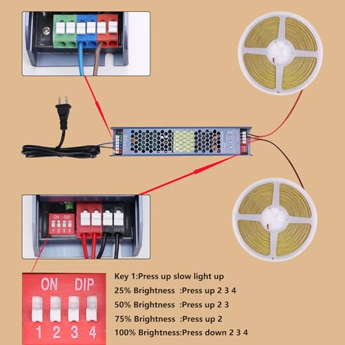 Outdoor Waterproof COB LED Strip Lights 65.6ft with Power Supply - Warm White, IP65