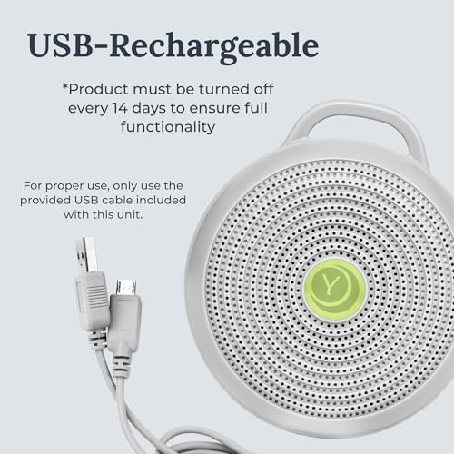 Yogasleep Hushh Portable White Noise Sound Machine for Baby & Sleep Aid - 3 Soothing Sounds, Night Light, Compact & Rechargeable
