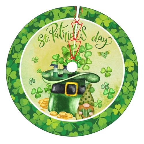 XYSKINO Green 30-Inch Gnome Christmas Tree Skirt for Holiday Decor