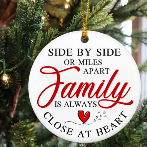 Family Christmas Ornaments 2026 Personalized Holiday Decor - Heart Design