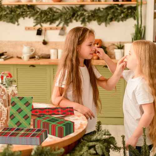 Christmas Paper Napkins,40pcs Red and Green Buffalo Plaid Christmas Cocktail Napkins Checkered Disposable Christmas Bathroom Napkins for Winter Party Supplies