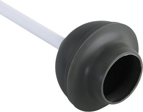 Clorox Toilet Plunger - Heavy-Duty Design with Non-Skid Rubber Base | Compact Holder Caddy, 6.5x19.5-Inch, White