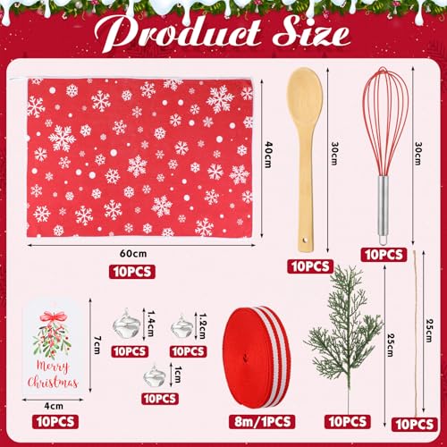 Christmas Baking Gift Set with Towels, Utensils, Greeting Cards & Decorations