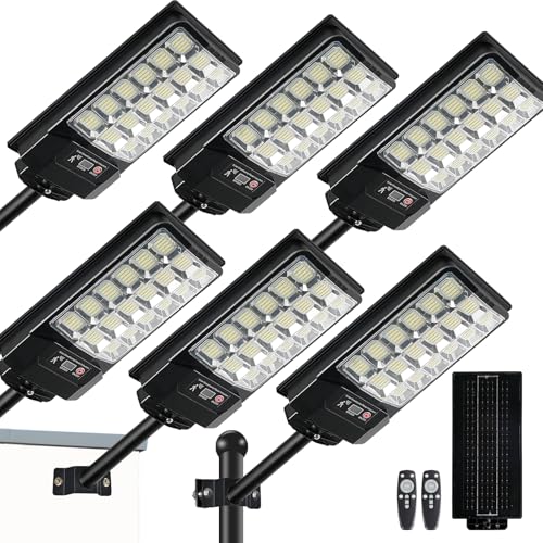 Solar Street Light Outdoor Waterproof Flood Light with Remote - 6P Variation